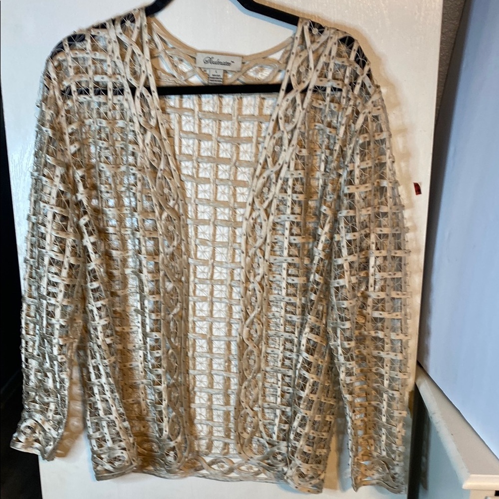 Soulmates Beige Open Weave Jacket